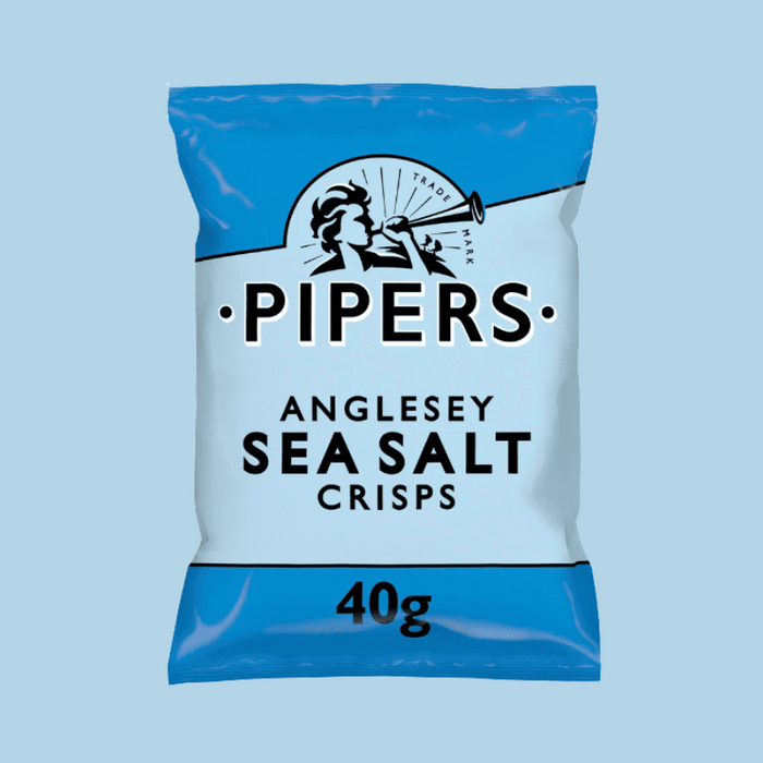 A bowl of hand-cooked crisps with sea salt sprinkled on top.