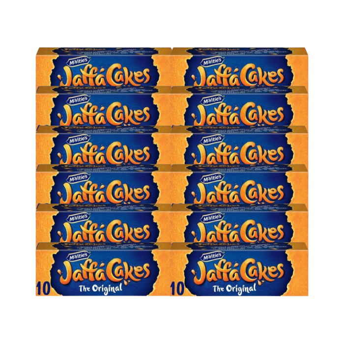 McVitie’s Jaffa Cakes box showing 10 classic sponge and chocolate cakes