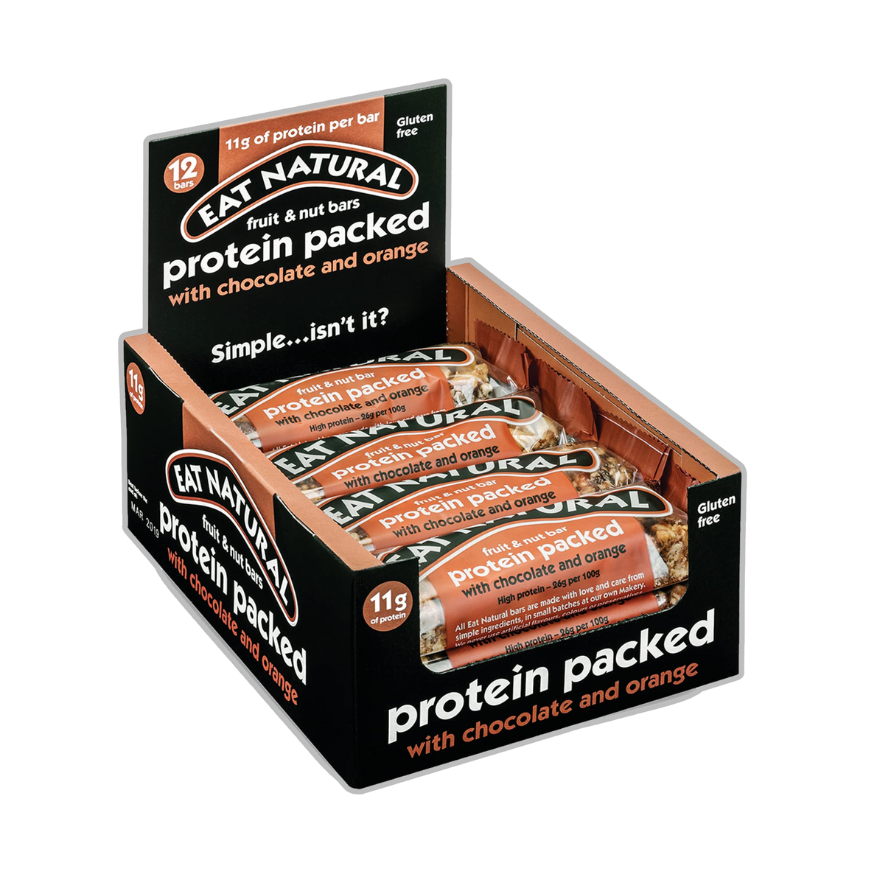 Protein Packed Fruit & Nut Bar with Chocolate & Orange (Pack of 12)