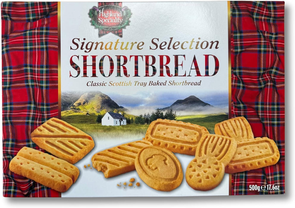 Highland Speciality Signature Shortbread 500g gift box on display
