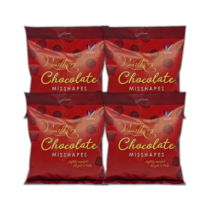 An assortment of Walkers Misshaped Chocolates showing various sizes and colors.