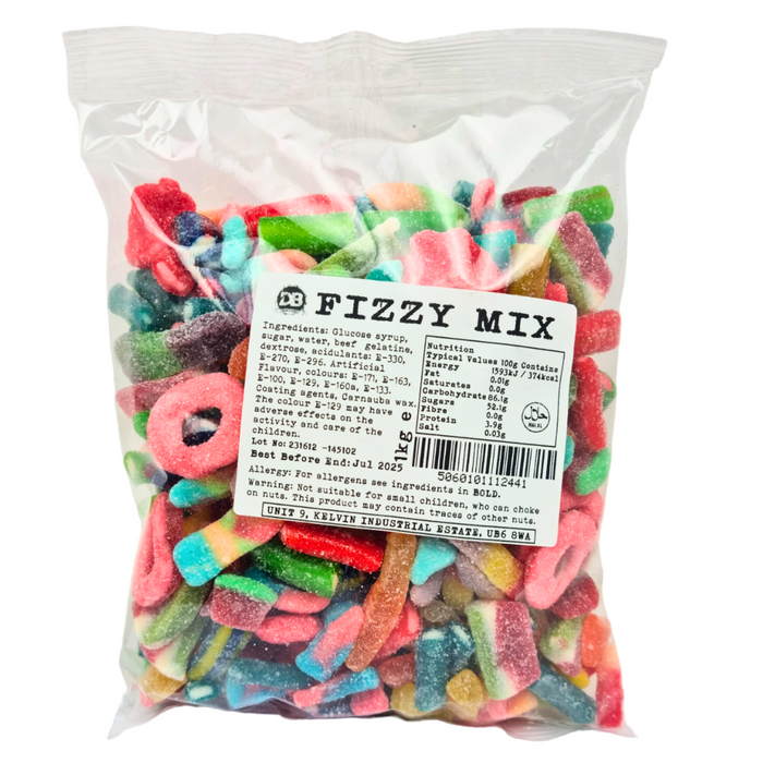 Premium Pick & Mix Fizzy Sweets 1kg - 10 Varieties