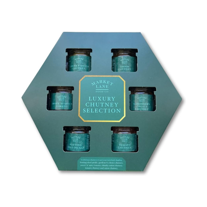 Assorted chutney gift box including tomato, onion, and pickle varieties