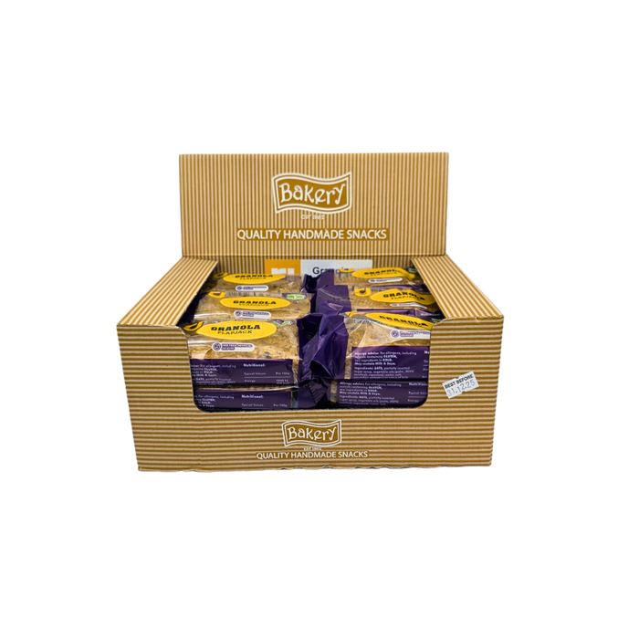 Unwrapped RJ Granola Flavour Flapjack Bar showing toasted granola clusters