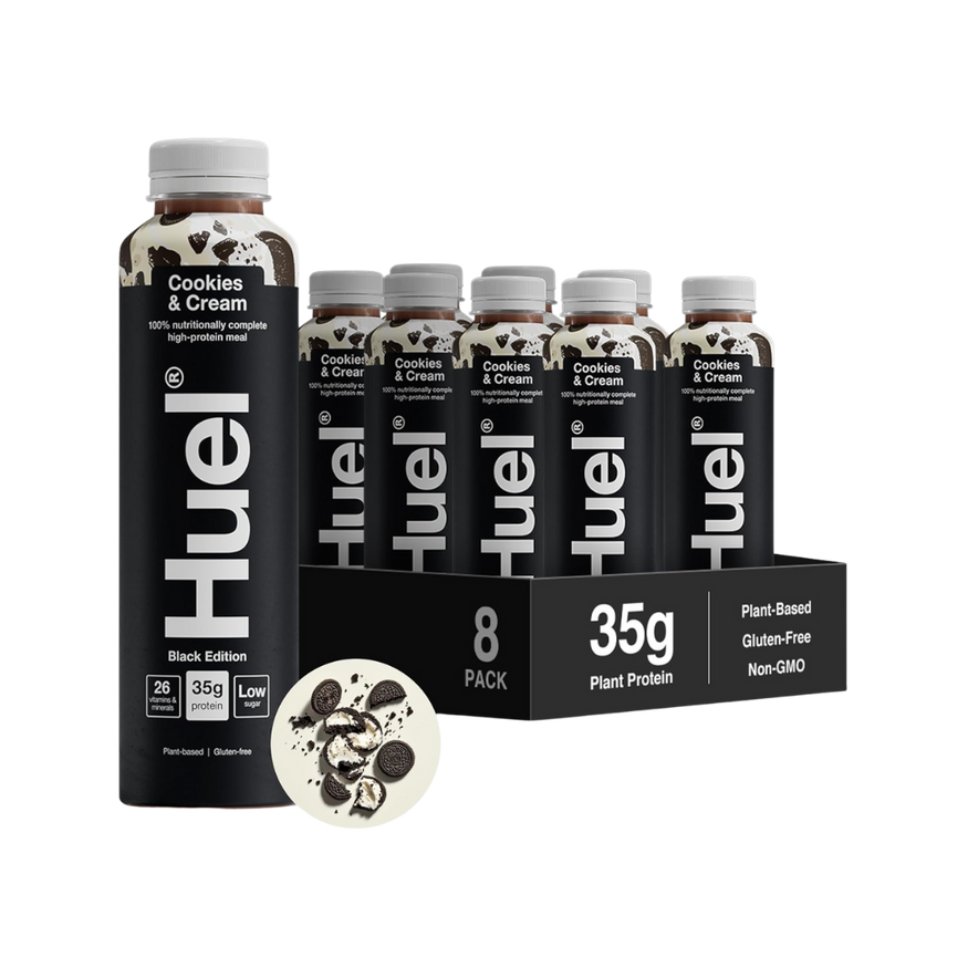 Huel Cookies & Cream Black Edition Complete Meal Drink 500ml (Pack of 8)