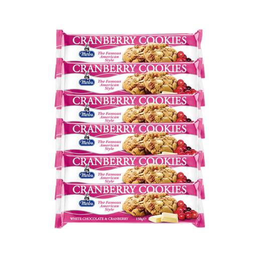 Merba Cranberry Cookies 200g pack with white chocolate and cranberries