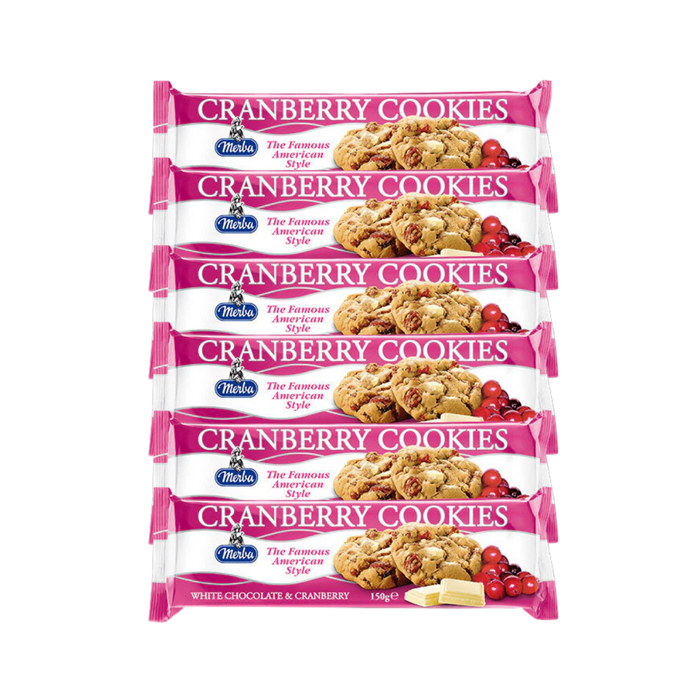 Merba Cranberry Cookies 200g pack with white chocolate and cranberries