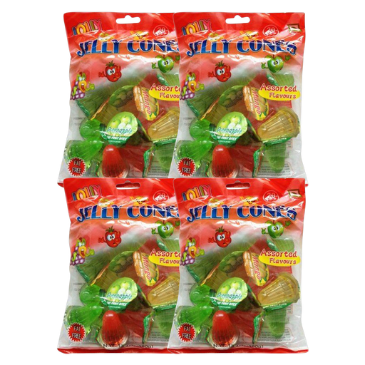 Pack of JOLLY JELLY CONES jelly sweets in colourful cone shapes