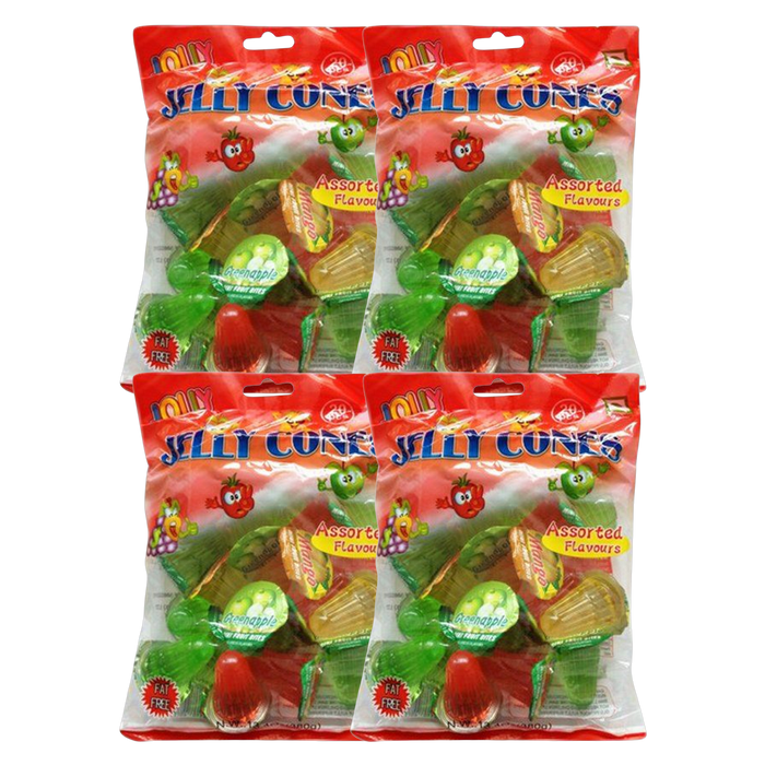 Pack of JOLLY JELLY CONES jelly sweets in colourful cone shapes