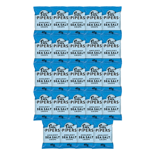 PIPERS Anglesey Sea Salt Crisps in their 40g packaging.