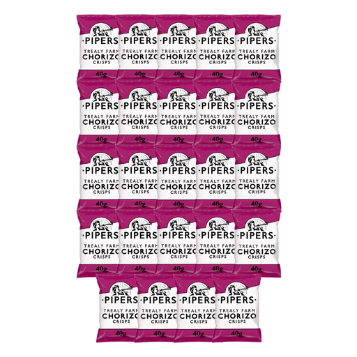 PIPERS Trealy Farm Chorizo Crisps in their 40g packaging.