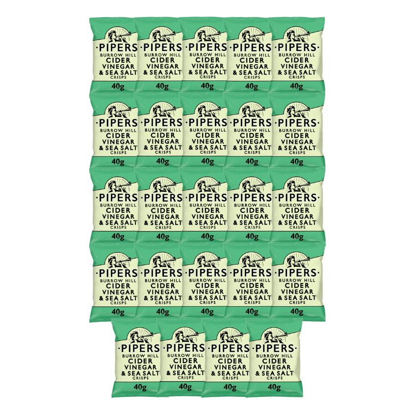 PIPERS Burrow Hill Cider Vinegar & Sea Salt Crisps 40g x 24