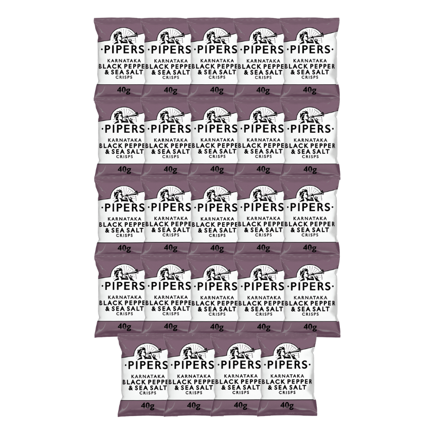 PIPERS Karnataka Black Pepper & Sea Salt Crisps 40g x 24