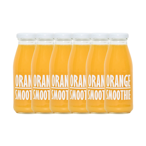 Bottle of Pressuice Orange Smoothie 240ml displayed on a wooden table