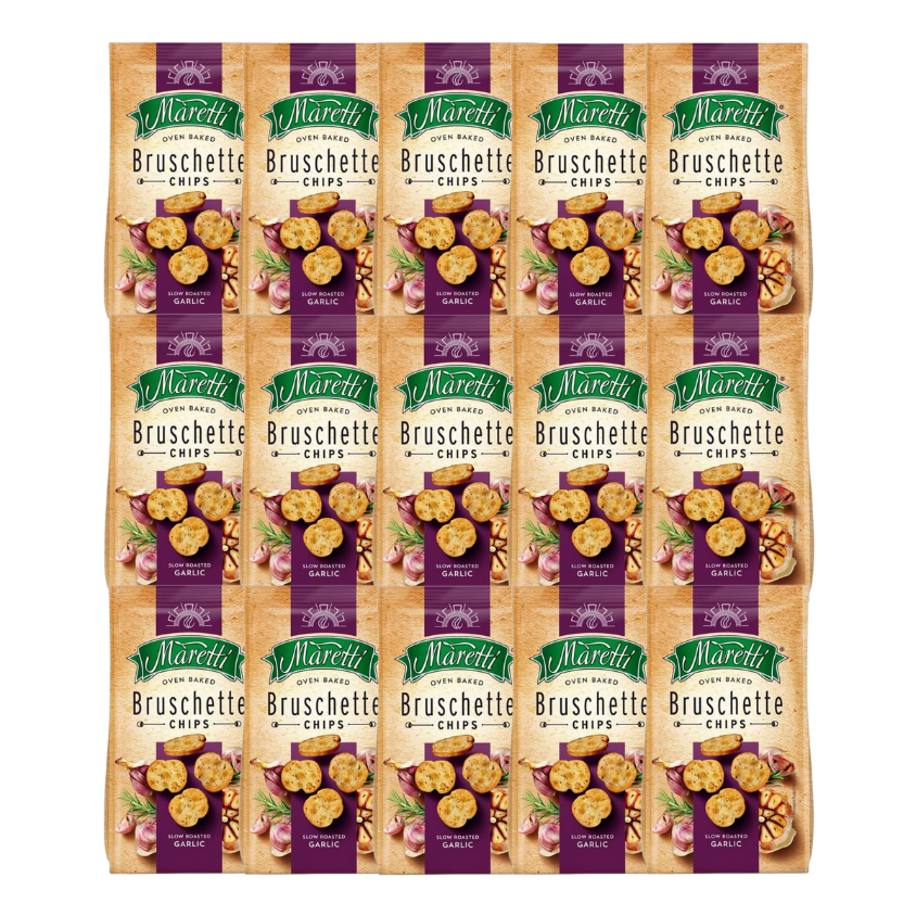 Maretti Roasted Garlic Bruschette Chips 70g (Pack of 15)