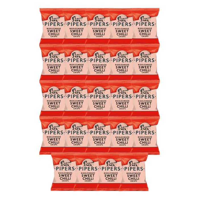 PIPERS Biggleswade Sweet Chilli Crisps in their 40g packaging.