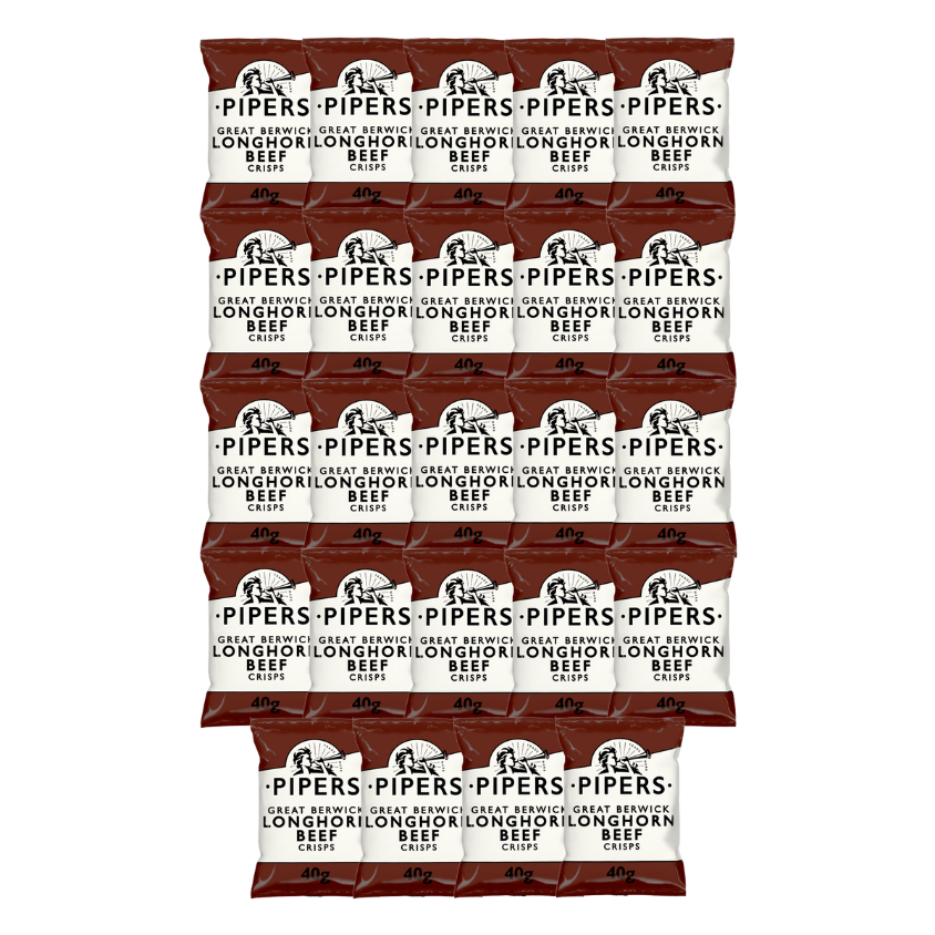 PIPERS Great Berwick Longhorn Beef Crisps 40g x 24