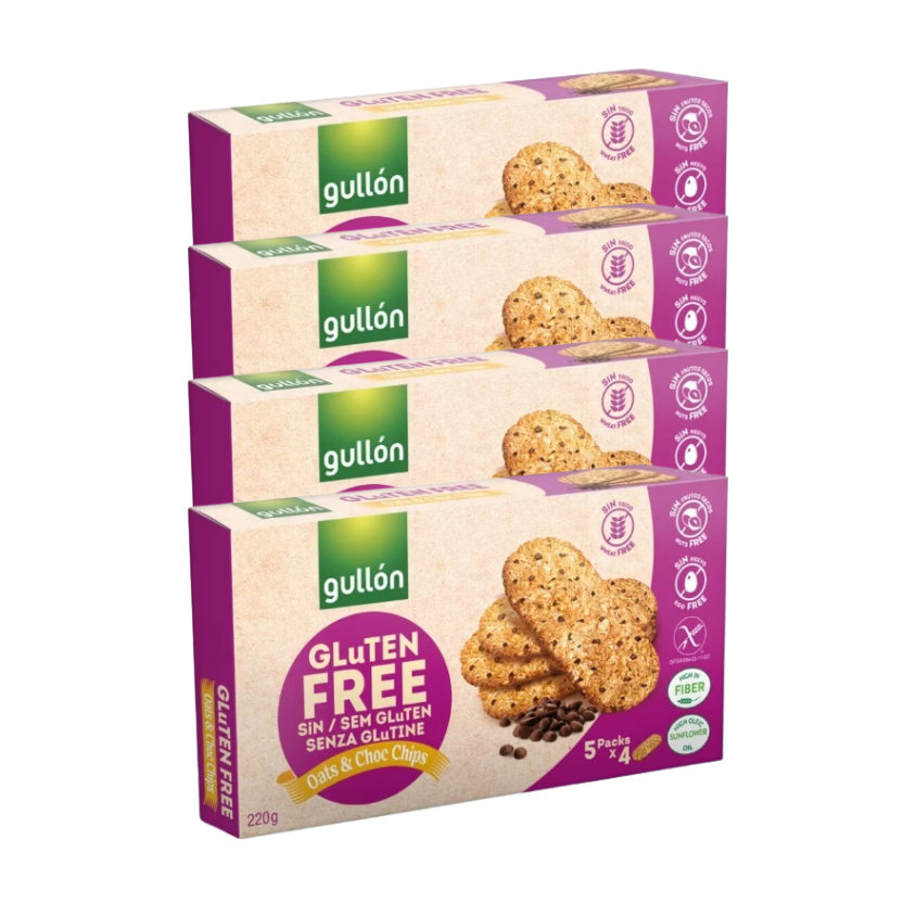 Gullon gluten free chocolate chip biscuits in packaging