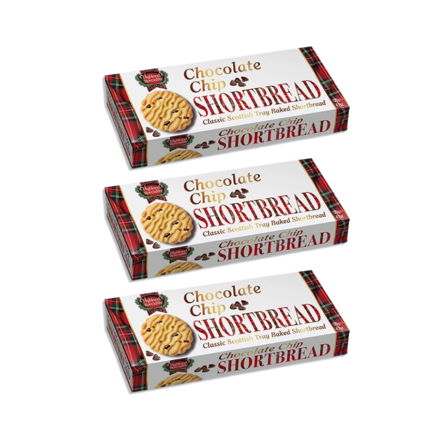 Highland Speciality Chocolate Chip Shortbread Rounds 135g (Pack of 3)