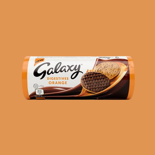 Close-up of chocolate orange biscuit with visible coating