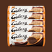 Side view of digestive biscuits stacked for serving