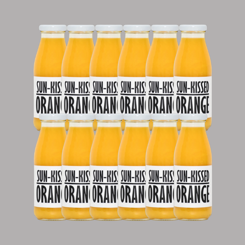 A close-up of the juice label highlighting "100% cold-pressed, no added sugar."