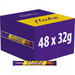 Open carton of Cadbury Flake 48-pack — forty‑eight individually wrapped 32 g Flake milk chocolate bars in purple Cadbury wrappers with the white "Flake" logo.
