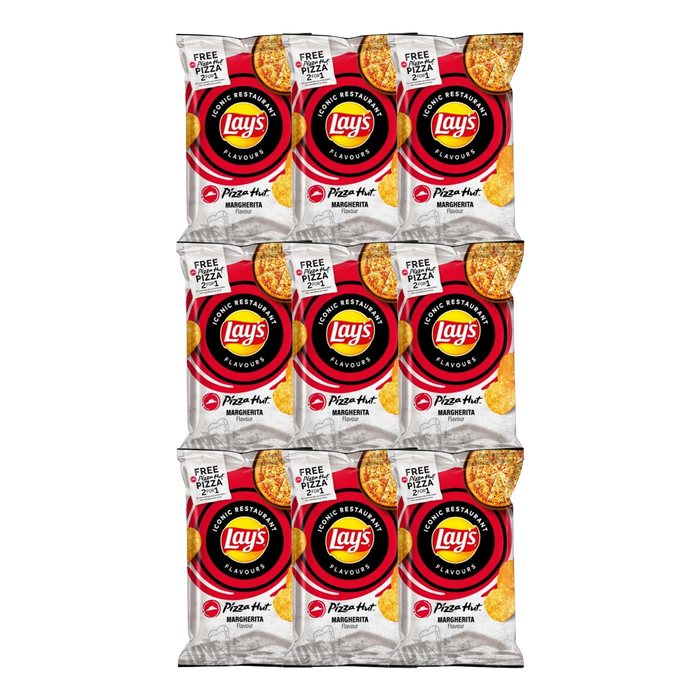 Lays Pizza Hut Margherita Crisps 150g x 9