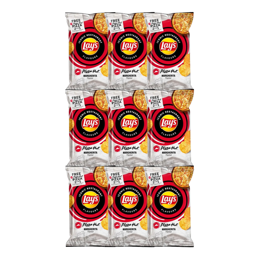 Lays Pizza Hut Margherita Crisps 150g x 9