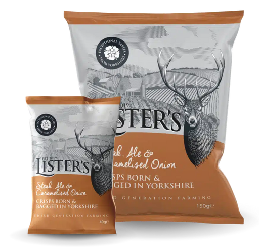 Listers Crisps - Steak, Ale and Caramelised Onion 40g