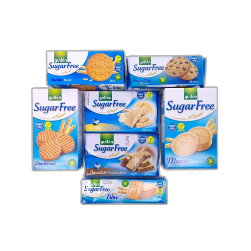 Gullon Sugar Free Selection Bundle featuring diverse biscuit varieties