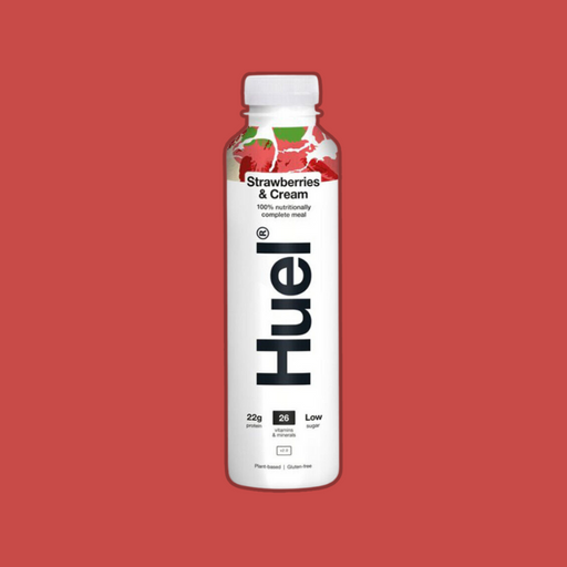 Pack of 8 Huel Strawberries & Cream flavored meal drinks