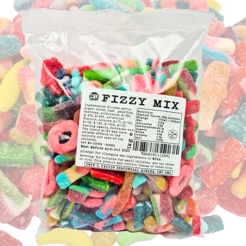 Premium Pick & Mix Fizzy Sweets 1kg - 10 Varieties