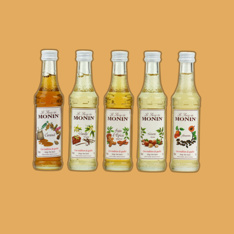 Assorted flavors in Monin Syrup Christmas Gift Set
