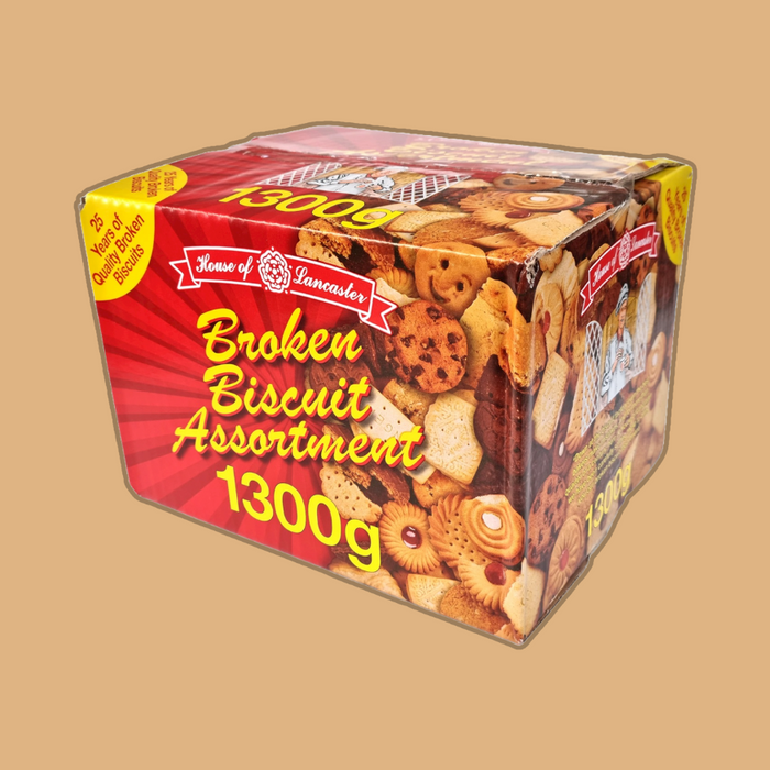 Selection of chocolate and classic broken biscuits from the House of Lancaster.