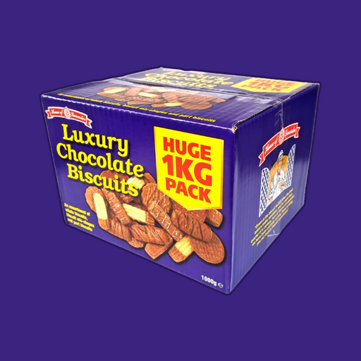 A luxurious box of Broken Chocolate Biscuit Assortment, perfect for gifting.