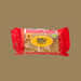 Row of 24 RJ Cherry & Coconut flapjacks neatly arranged on a wooden board

