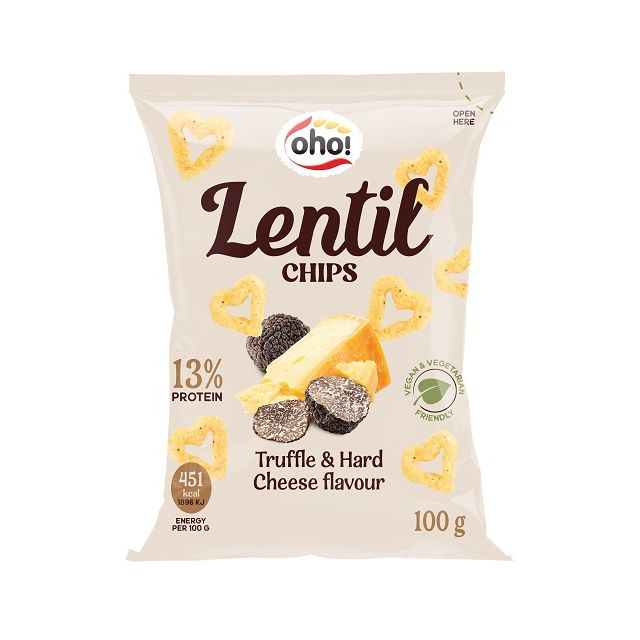 Oho Lentil Crisps with Truffle and Hard Cheese 5 x 100g