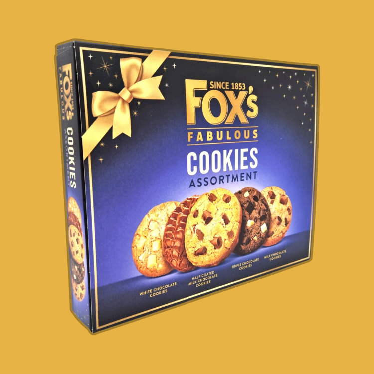 Fox's Fabulous Cookies served with a cup of tea on a cozy afternoon
