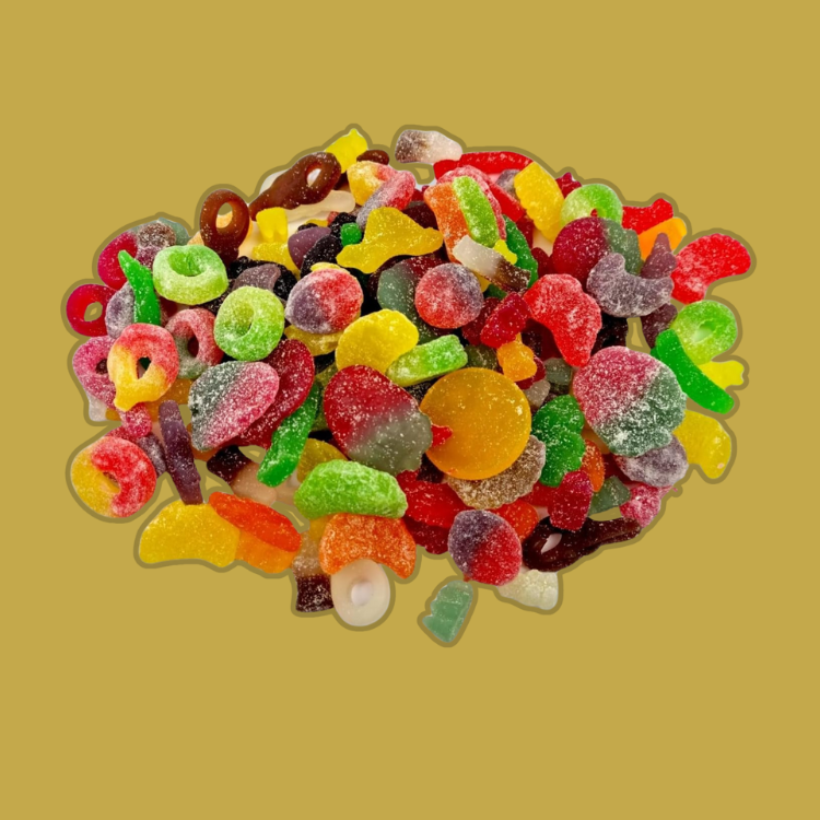 Colorful and diverse Vegetarian Pick & Mix candy assortment