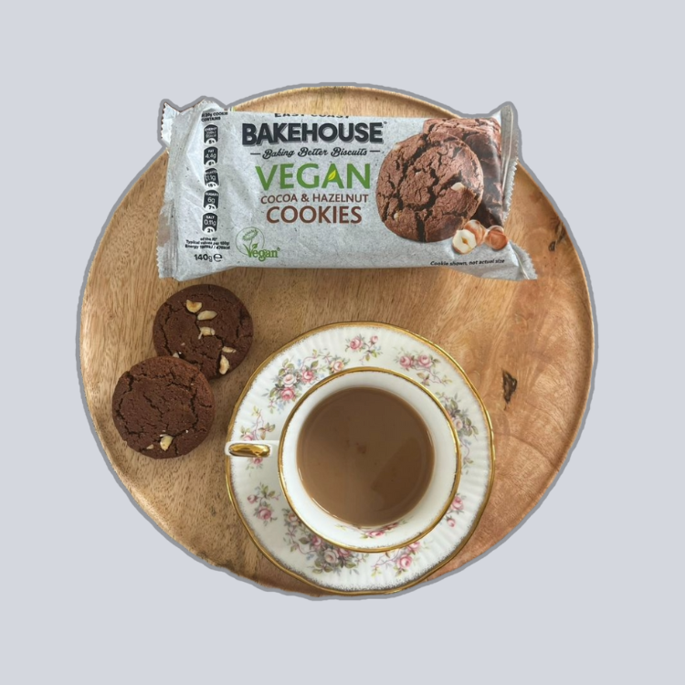 Pack of 6 vegan cocoa hazelnut cookies by Bakehouse