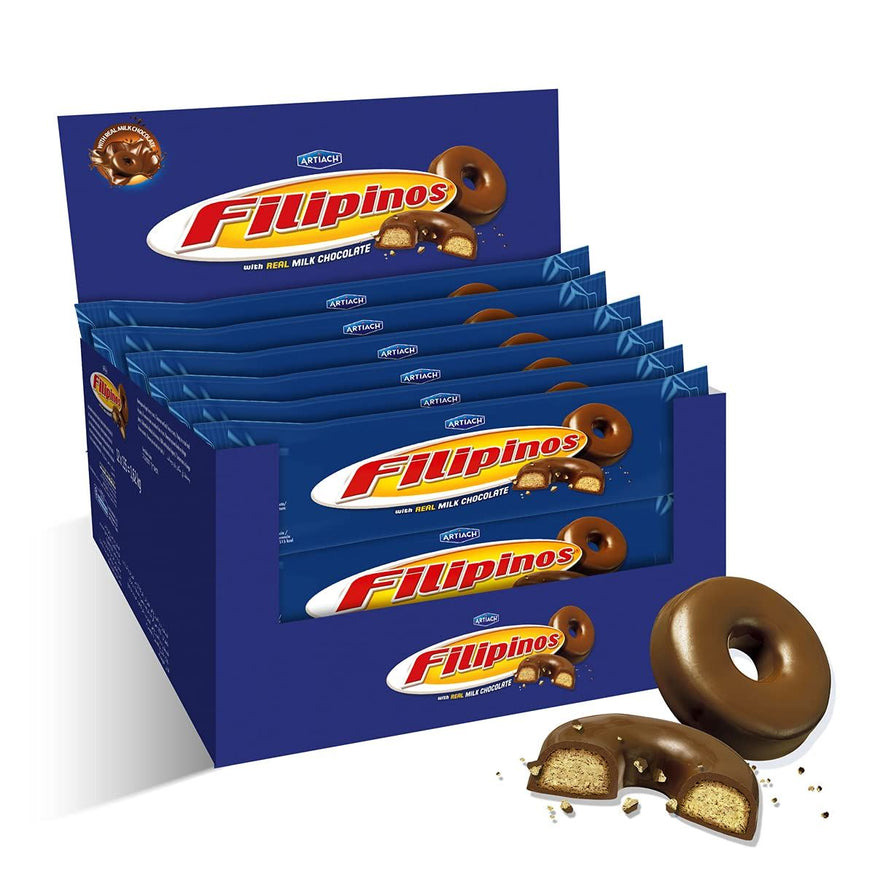 Filipinos Crispy Cookies Dipped in Milk Chocolate 128g x 12