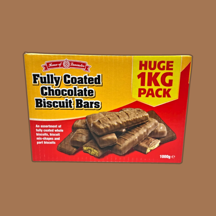 Delicious broken biscuit bars coated in chocolate, ideal for snack time