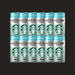 Neatly arranged pack of twelve Starbucks DoubleShot Espresso No Added Sugar cans on countertop

