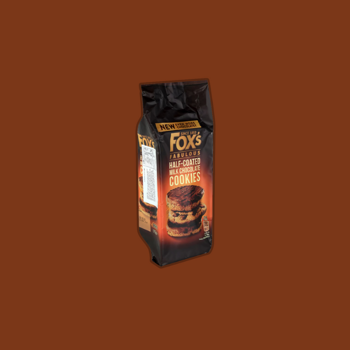 Elegant presentation of Fox's milk chocolate coated cookies