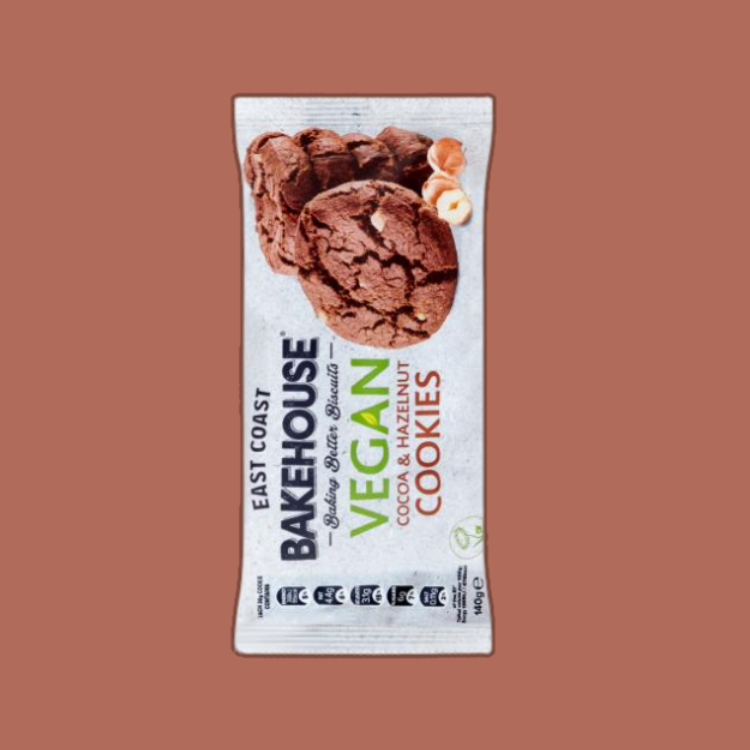 Healthy vegan cookie option - cocoa and hazelnut flavor