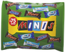 1500g bag of Mars Minis (75 pieces) — mixed assortment of individually wrapped Mars, Snickers, Bounty and Milky Way mini chocolate bars in branded packaging.