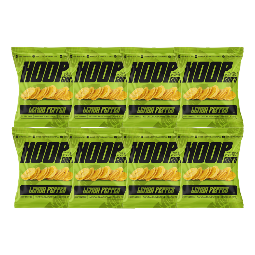 HOOP CHIPS Lemon Pepper Plantain Chips 35g x 8