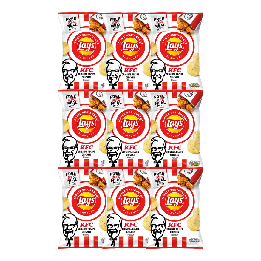 Lays KFC Chicken Crisps 150g x 9