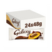 Box of Galaxy Caramel chocolate bars (24 x 42g) — purple retail pack showing individually wrapped bars and a caramel pour graphic